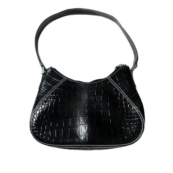 Liz Claiborne Handbags - Liz Claiborne black faux crocodile handbag, size small